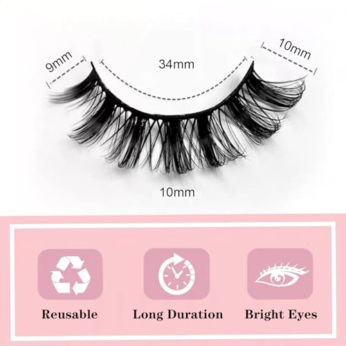 XUKAILAI Russian Strip Eyelashes - 10 Pairs Fluffy 3D Faux Mink Lashes