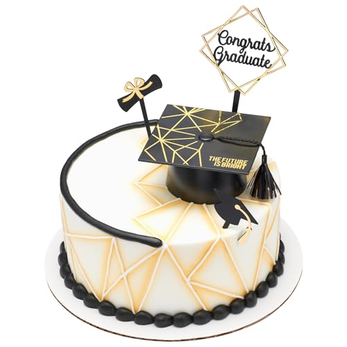 Graduation Cake Topper Set - The Future Is Bright, 4 Pieces