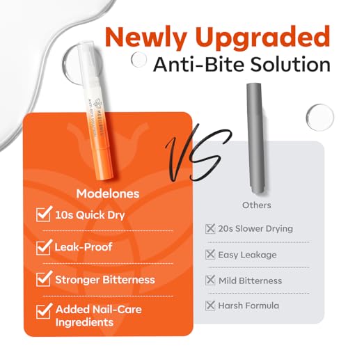 modelones Nail Biting Prevention for Kids - Bitter Thumb Sucking Deterrent - Quick Dry No Bite Nail Polish Pen - Stop Biting for Adults - Nail Repair & Care - Safe & Effective Solution For Age 1+