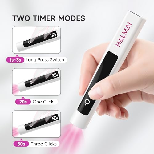 Halmai Handheld UV Nail Lamp - Cordless Mini Gel Polish Dryer