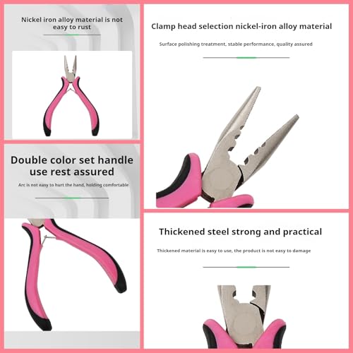Professional Hair Extension Pliers for Micro & Nano Rings - Pink