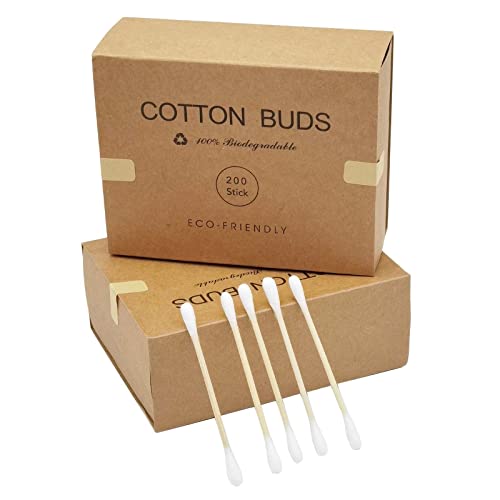 400 Eco-Friendly Bamboo Cotton Swabs | Biodegradable Q Tips