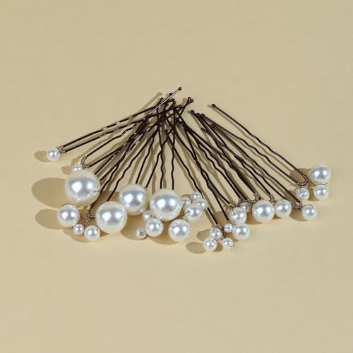 SOLENY 12-Piece Pearl Bridal Hair Pins - Handmade Wedding Hair Accessories