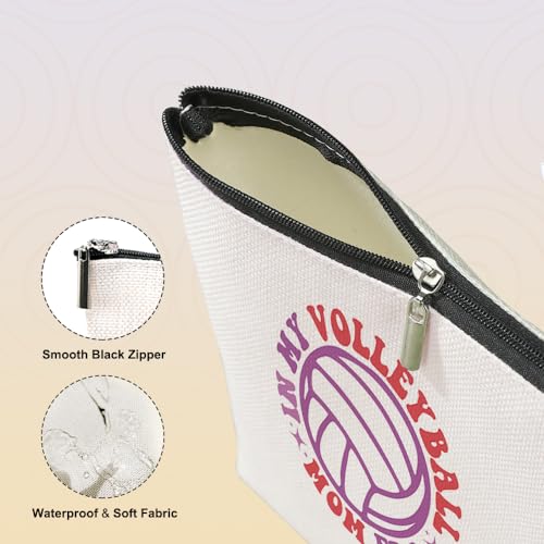 VICBOU Multicolor Volleyball Mom Essentials Makeup Bag – Great Gift for Women