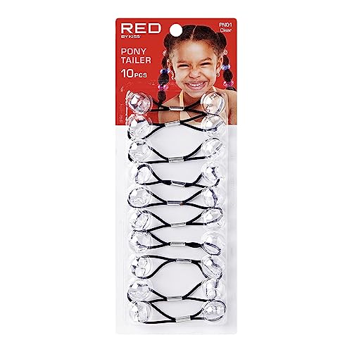 RED by Kiss 10 Pack Colorful Ball Hair Ties for Kids & Toddlers