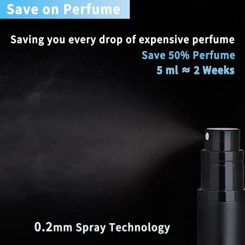 Qavhun 3-Pack Travel Refillable Perfume Atomizer Bottles - Black, Gold & Silver