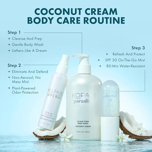 Kopari Paradiso Sun Juice SPF 30 Body Mist - Coconut Cream, Water-Resistant, Non-Sticky, 80-Minute UV Protection