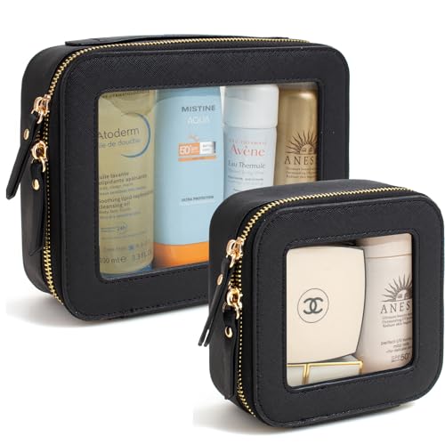 KOTORA Black Clear Sunscreen Makeup Bag Organizer Set