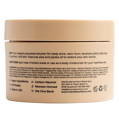 Miami Beach Bum Bum Cream for Body Acne & Razor Bumps – Orange, 3.4 oz