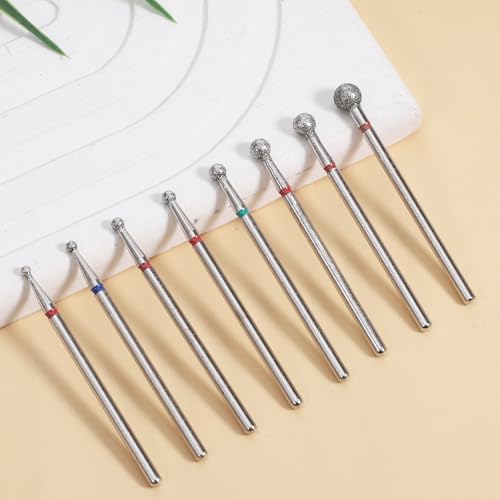 8-Piece Cuticle Ball Bit Nail Drill Set - Professional Manicure Tools