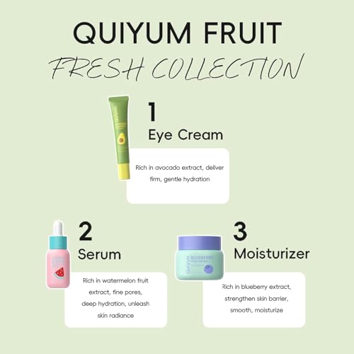 QUIYUM Fruit Skin Care Set for Women Teens 3.5 Fl Oz - Hydrating Gift