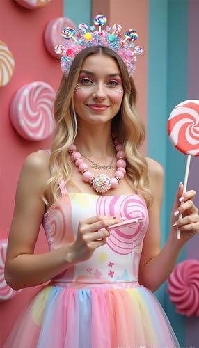 Candy Cane Lollipop Headband - Festive Christmas Costume Accessory