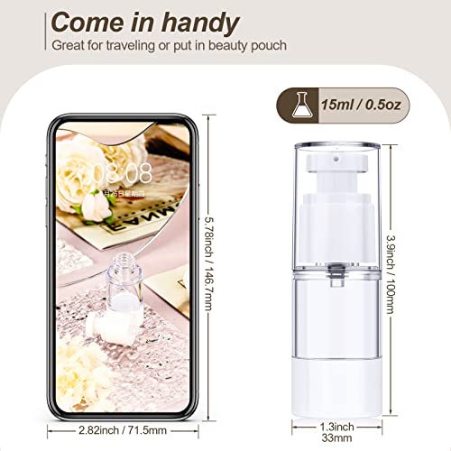 Suclain 12 Pcs 15ml Airless Pump Travel Bottles Refillable Cosmetic Containers