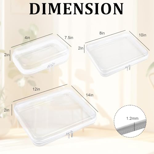 Hauojaus 2-Pack Clear Hard Shell Zipper Cases — Waterproof Storage for Cosmetics, Travel, and More
