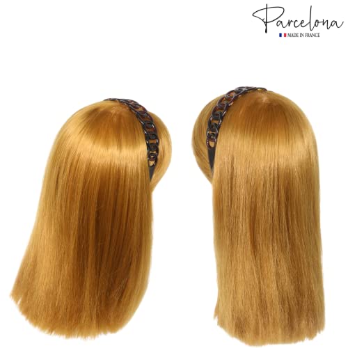 Parcelona French Tortoise Shell Wide Hair Headband, Cellulose Acetate