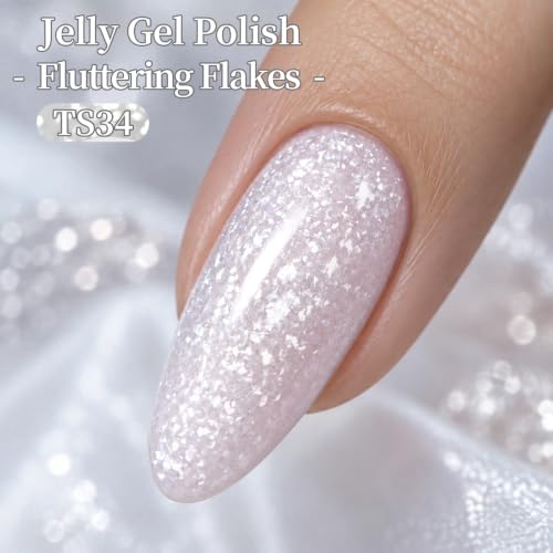 Born Pretty Fluttering Flakes Christmas Silver Glitter Gel Nail Polish - Snowflakes Sparkle