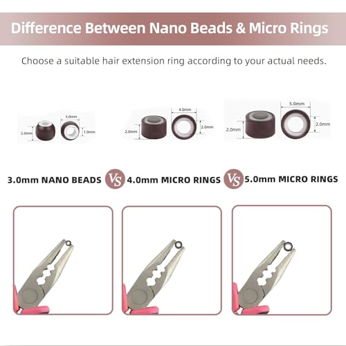 4mm Silicone Lined Hair Extension Beads - 100 Pcs Brown