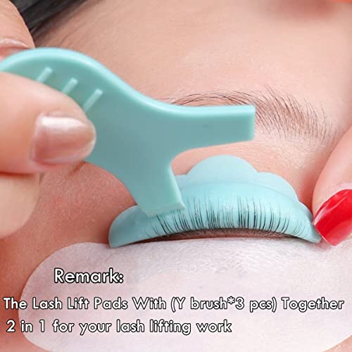 Libeauty Reusable Silicone Lash Lift Pads - 5 Sizes for Eyelash Perm & Curling, Sky Blue, 10 Pcs