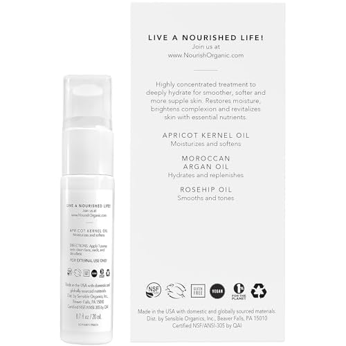 Nourish Organic Face Serum with Vitamin C & A – 0.7 Fl Oz