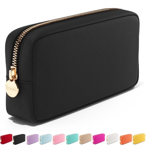 Embla Small Black Travel Cosmetic Pouch – Nylon Makeup Bag & Toiletry Organizer