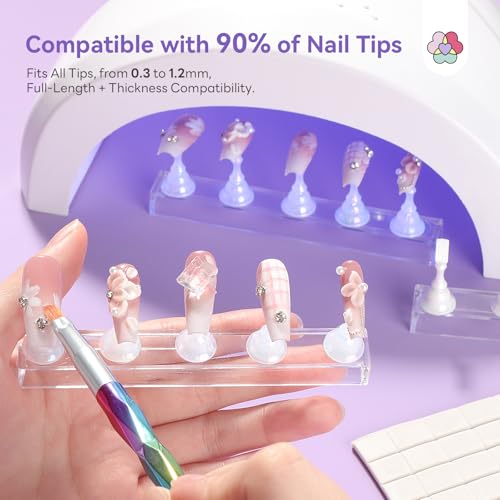 SAVILAND White Magnetic Nail Holder for Art & Press-Ons - 3 Pack