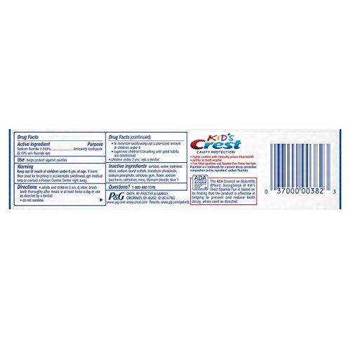 Crest Kids Cavity Protection Toothpaste, Sparkle Fun Flavor, 4.6 oz