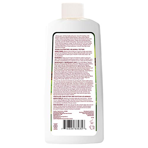 Desert Essence Neem Mouthwash, Cinnamint, Alcohol & Sugar Free - 16 Oz