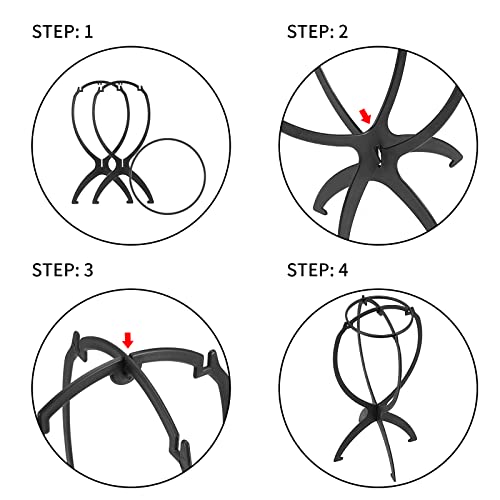 JEUIHAU 15-Pack 14.2-Inch Collapsible Wig Stand for Drying & Display