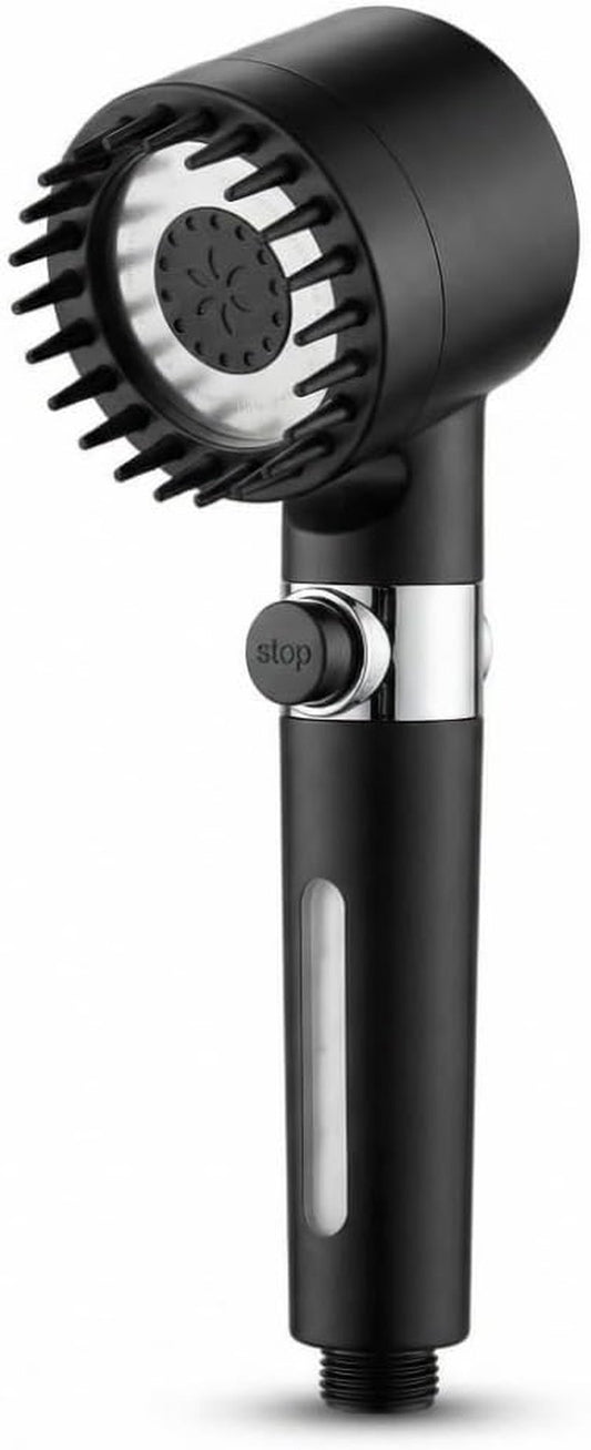 Filtered Black Shower Head - High Pressure 3 Spray Modes with 18-Stage Water Softener | Handheld Design for Hard Water Removal
