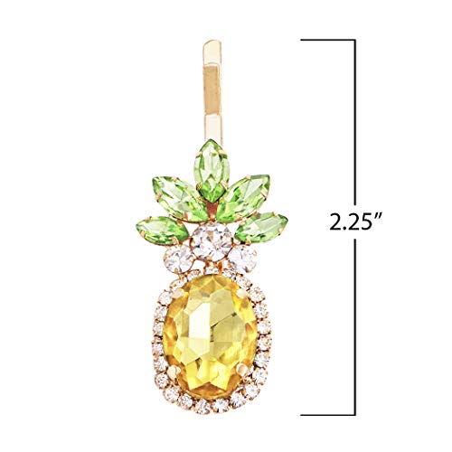 Rosemarie & Jubalee Pineapple Statement Pin with Green and Yellow Crystals