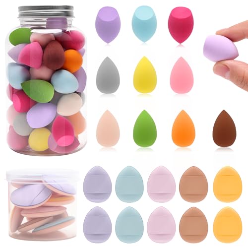 Mini Makeup Sponge Set with Powder Puffs – 40 pcs Beauty Blender & Finger Applicators