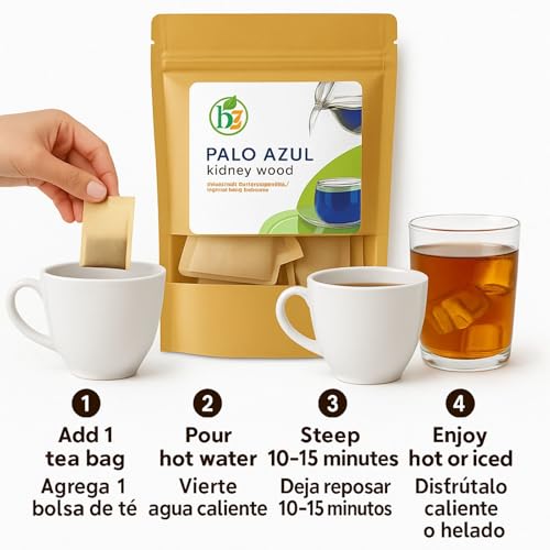 Palo Azul Herbal Tea - 24 Natural Tea Bags for Detox & Wellness