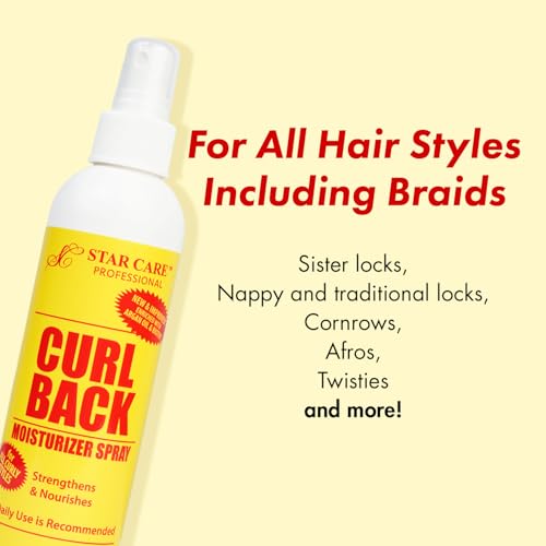 STAR CARE Curl Back Moisturizer Spray, Argan Oil & Biotin, 8oz (1 Pack)