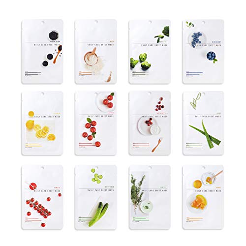 EUNYUL 12-Piece Daily Care Facial Sheet Mask Set – Hydrating & Nourishing Korean Skincare