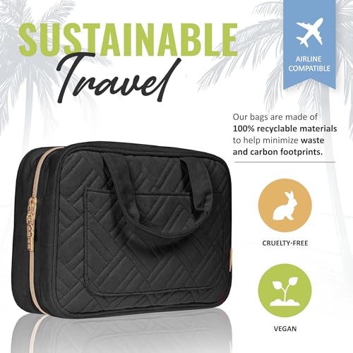 BOACAY Medium Travel Toiletry Bag - Panther Black, Hanging Organizer