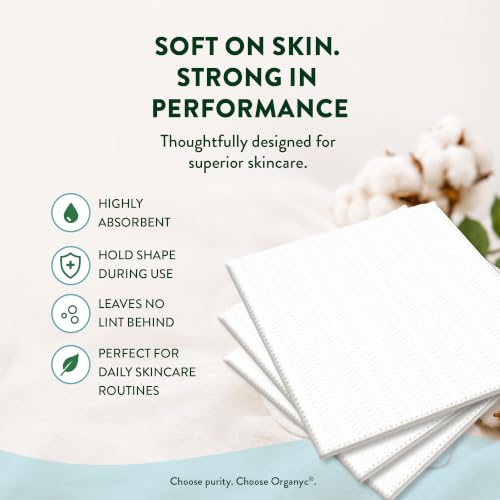 Organyc Organic Cotton Squares for Sensitive Skin - 50 Count