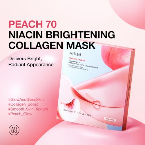 ANUA Peach 70 Niacin Brightening Collagen Mask - 4 Pack