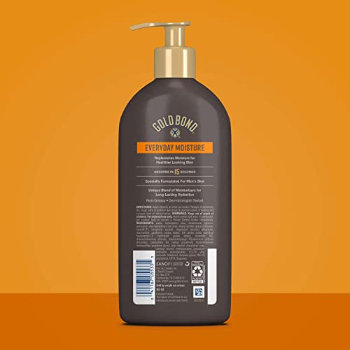 Gold Bond Men's Essentials Hydrating Lotion, 14.5 Oz - Daily Moisturizer for Body & Hands