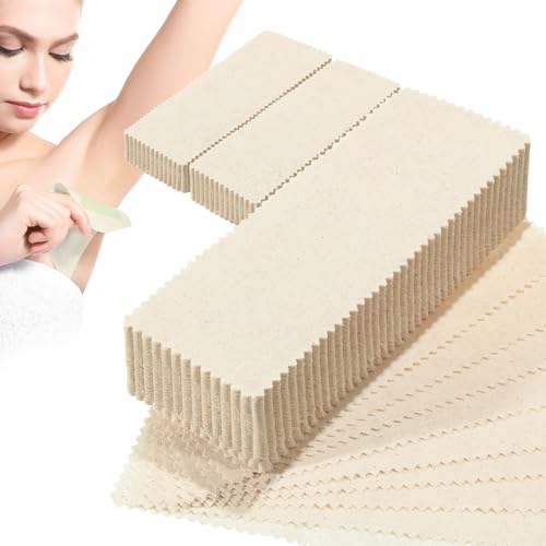 Loopeer 300 Pcs Muslin Wax Strips for Hair Removal - Mixed Size, Easy DIY Application