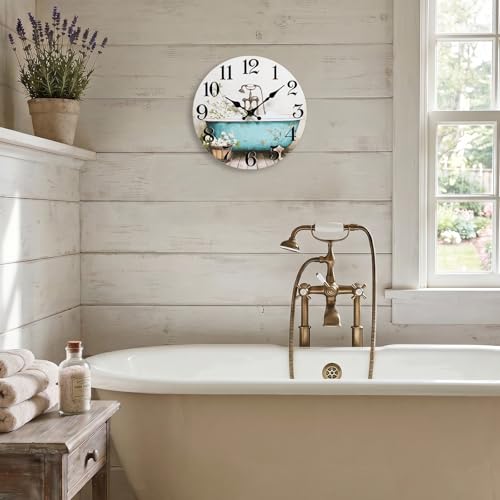 Vintage Waterproof Bathroom Wall Clock - 8 Inch Silent Design