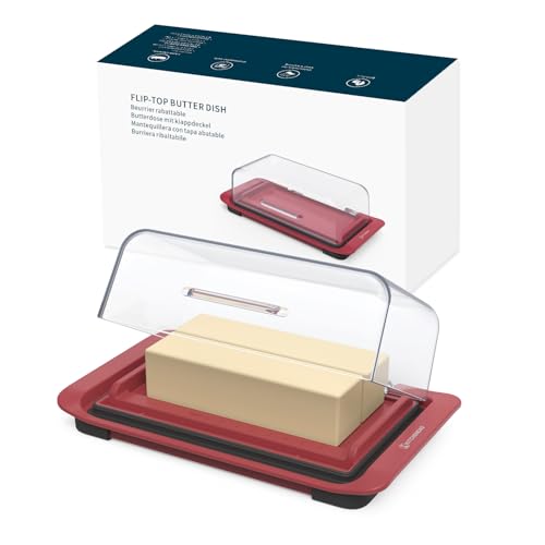 KITCHENDAO Airtight Flip-Top Butter Dish for 2 Sticks