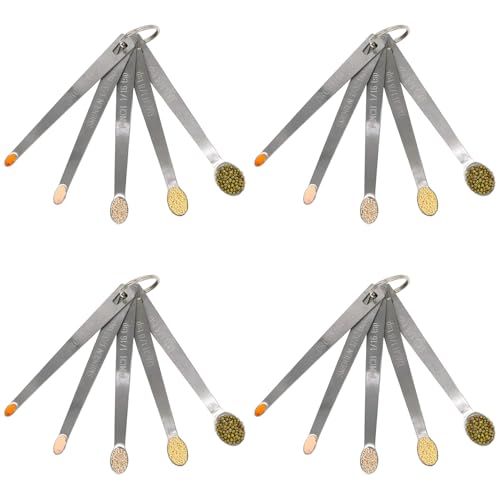 BERYLER Mini Measuring Spoon Set - 4 Pack Stainless Steel