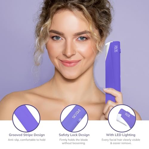 PELCAS Electric Dermaplaning Tool - 3-Speed LED Face Razor