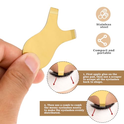 Mozeat Lens Mini Y Shape Eyelash Comb Tool - Stainless Steel