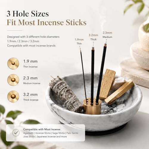 Handmade Natural Marble Incense Holder - 4.72 Inch for Sticks