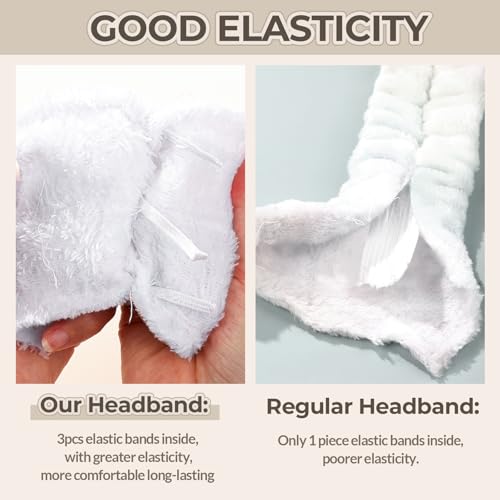LEOBRO Spa Headband & Scrunchies Set - 6pcs in Black, White, Gray