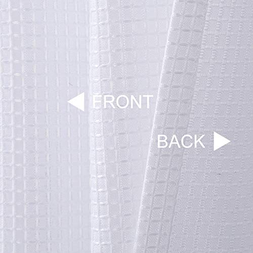 CAROMIO Waffle Woven White Valance Curtain - 60x15 Inch