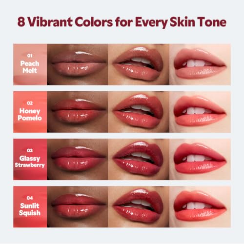 TIRTIR Glow Pop Tinted Lip Oil #07 Toasted Rose 0.15 Oz - Hydrating Long-Lasting Lip Gloss