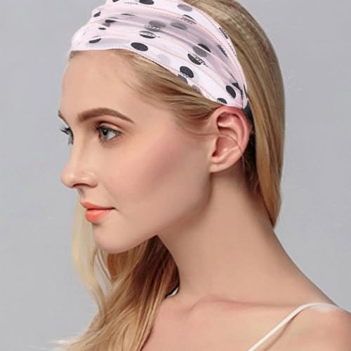 FZBNSRKO 4 Pack Wide Lace Headbands for Women & Girls - Non-Slip, Feminine Hair Accessories in Black, Pink, Beige, Blue