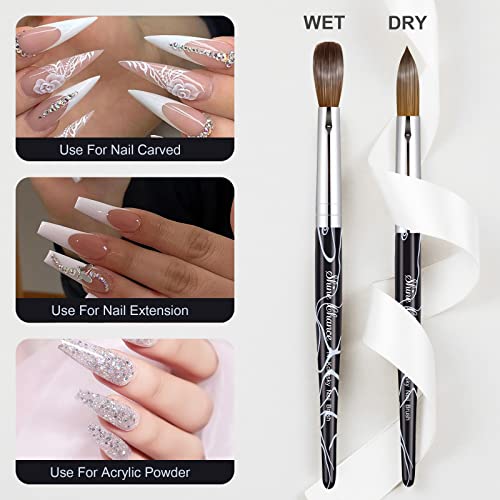Shine Chance Size 14 Pure Kolinsky Acrylic Nail Brush, Oval Manicure Tool